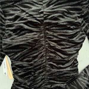 Black and Silver Ruched Dress